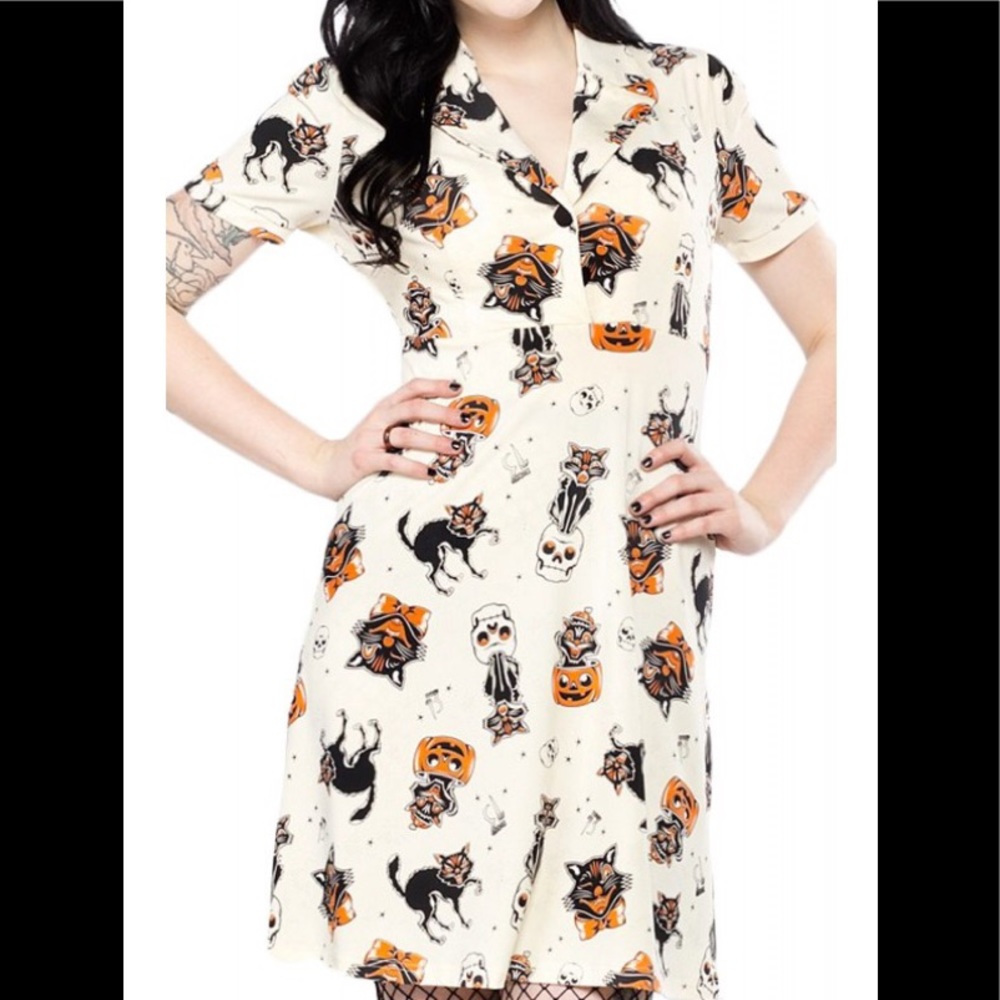 Sourpuss Black Cat Dress (Rosie)
